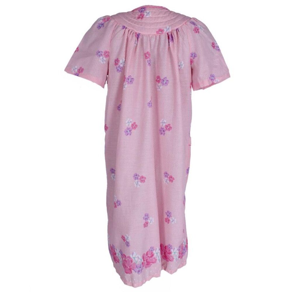 Elegant Emily Women's Floral Woven Seersucker Duster Gown - Picture 3 of 4